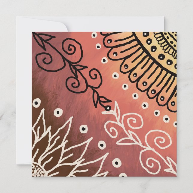 Carte Motif d'art drôle rouge (Devant)