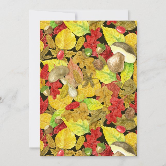 Carte Motif d'automne aquarelle (Devant)