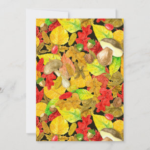 Carte Motif d'automne aquarelle