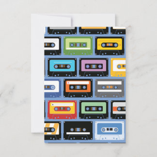 Carte Motif de bande de cassette coloré