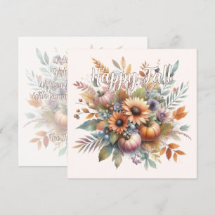 Carte Motif de bouquet de fleurs de citrouille de style