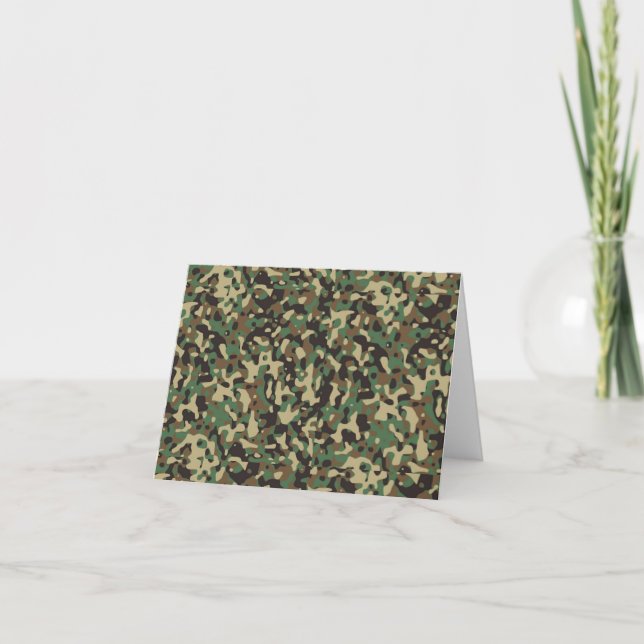 Carte Motif de camouflage vert, noir et marron (Devant)