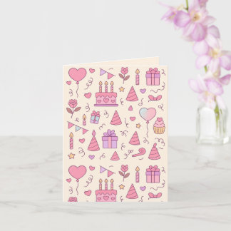 Carte Motif de célébration de fête de princesse sucrée