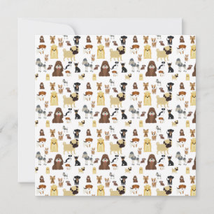 Carte motif de chiens arrière - plans blancs.