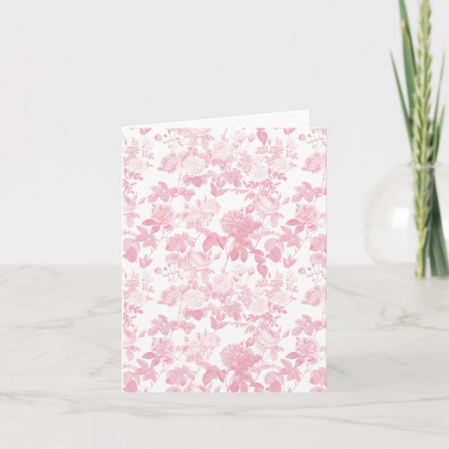 Carte Motif de chinoiserie de roses florales blanches ro (Devant)