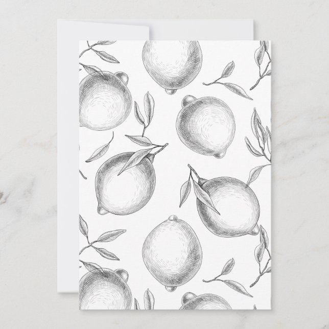 Carte Motif de citron dessiné à la main (Devant)