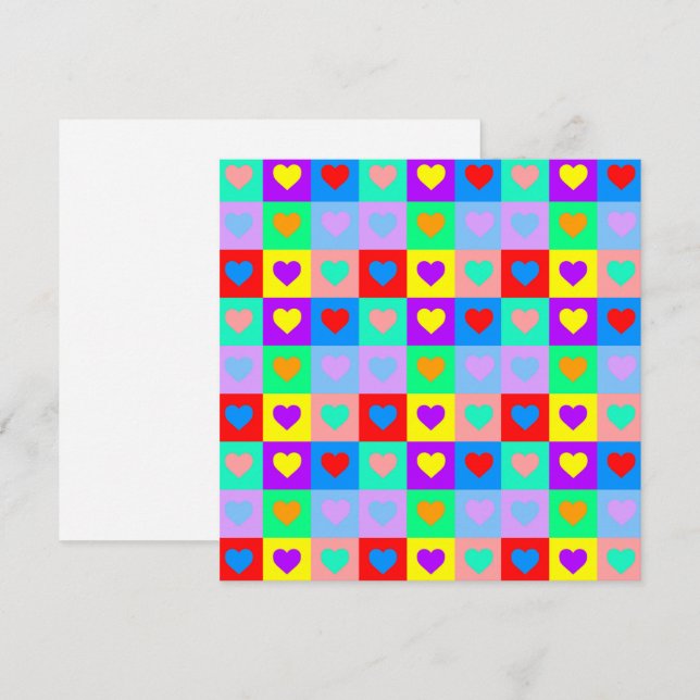 Carte Motif de cœur (Devant / Derrière)