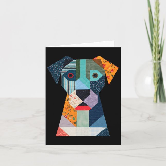 Carte Motif de courtepointe Chien pour amateur de quilti (Devant)