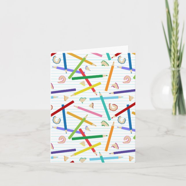 Carte Motif de crayons colorés (Devant)