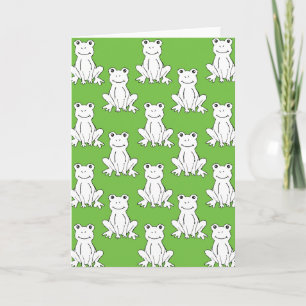 Carte Motif de  de grenouille Motif vert mou