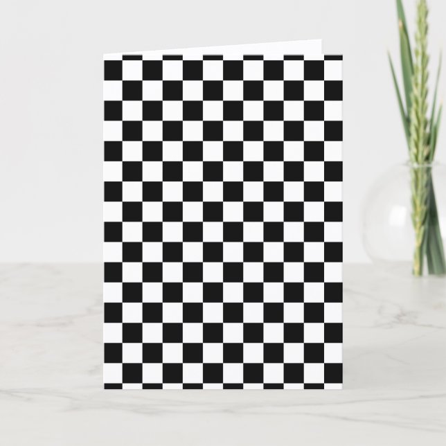Carte Motif de drapeau à carreaux noir et blanc Cool (Devant)