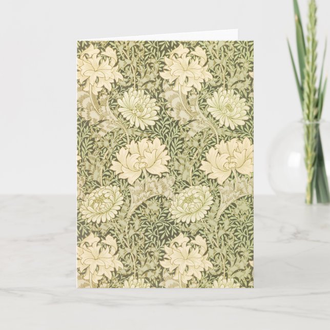 Carte Motif de fleurs Chrysanthemum (par William Morris) (Devant)
