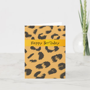 Carte Motif de fourrure de léopard Anniversaire