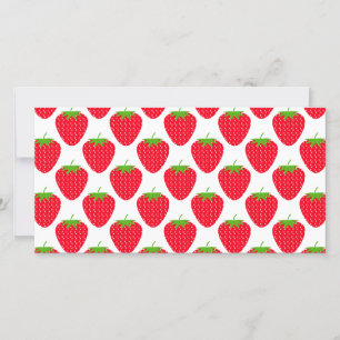 Carte Motif de fraises rouges.