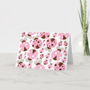 Carte Motif De Ladybugs, Mignons Ladybugs, Pink Ladybugs