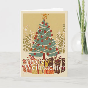 Carte Motif de Noël, avec des cadeaux sous le sapin de N