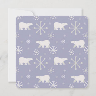 Carte Motif de Noël avec ours polaires et flocons de nei