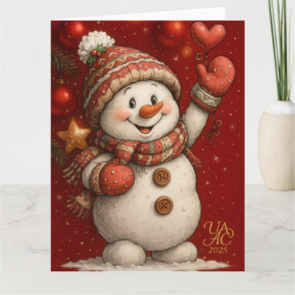Carte Motif de Noël sur fond rouge