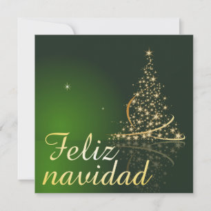Carte Motif de Noël vert avec arbre de Noël.