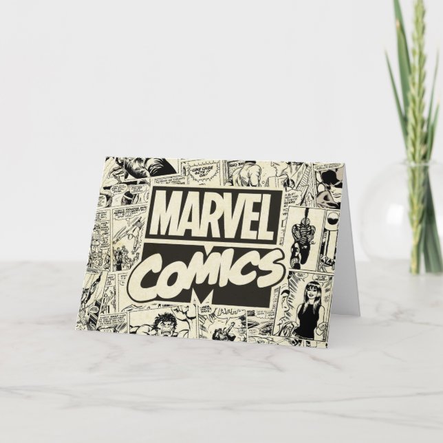Carte Motif de pages de bandes dessinées Marvel (Devant)