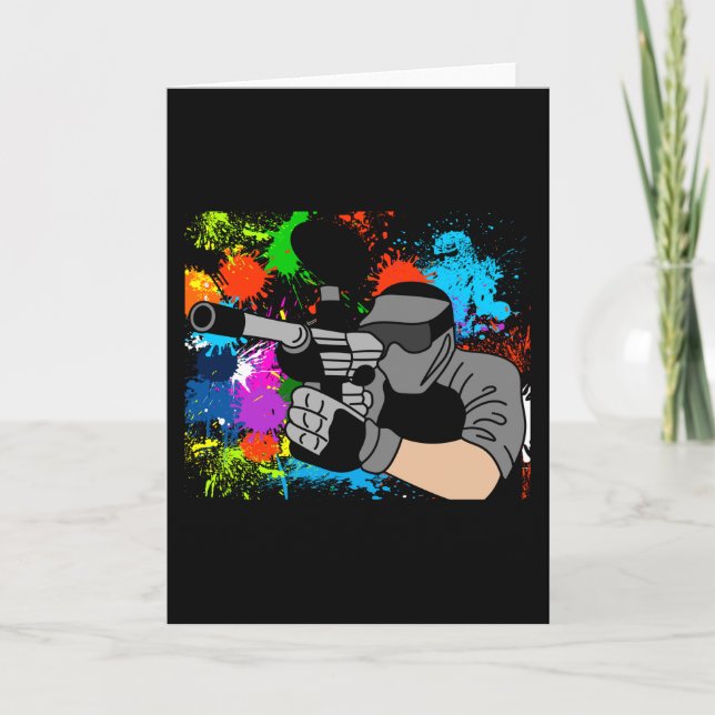Carte Motif de Paintball coloré (Devant)