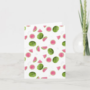 Carte Motif de pastèque rose et vert d'été