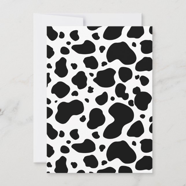 Carte Motif de points de vache Poster de animal noir et  (Devant)