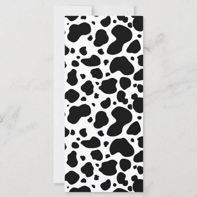 Carte Motif de points de vache Poster de animal noir et  (Devant)