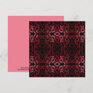 Carte Motif de points roses et rouges et de gribouillis