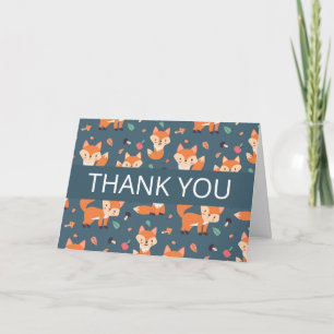 Carte Motif de renard orange mignon Merci