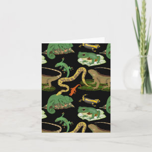 Carte Motif de reptiles, lézards et amphibiens