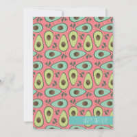 Motif de salade amusante d'avocat et de coriandre