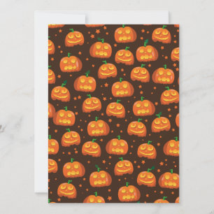 Carte Motif de tête de citrouille d'Halloween.