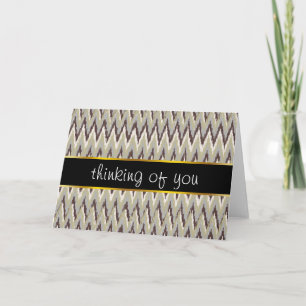 Carte Motif de zigzag d'iKat de café et de sauge