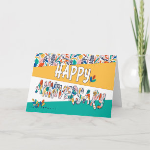 Carte Motif des couleurs vives de l'anniversaire de l'em