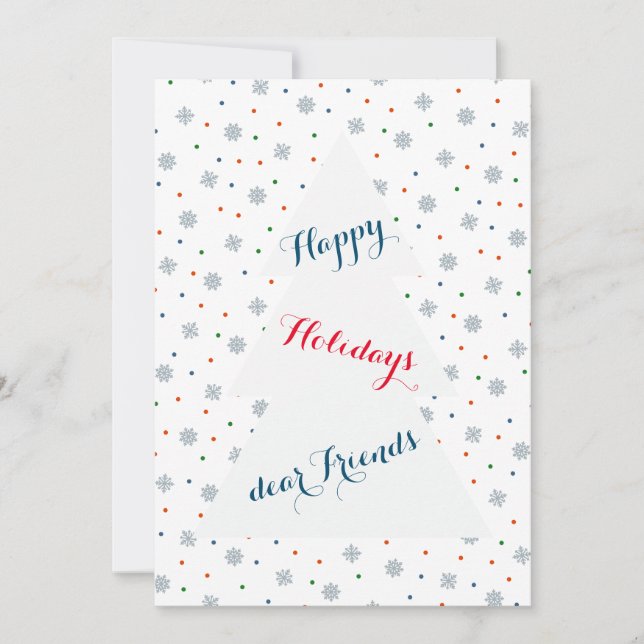 Carte Motif des flocons et des points d'hiver (Devant)