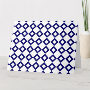 Carte Motif diamant blanc et marine