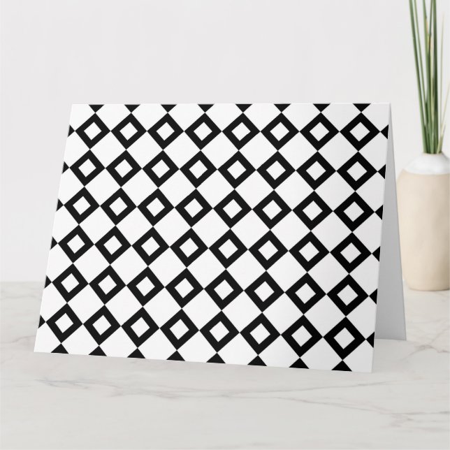 Carte Motif Diamant blanc et noir (Devant)