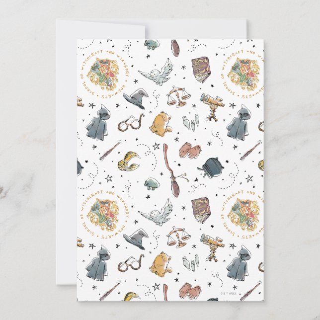 Carte Motif d'icônes HARRY POTTER™ (Devant)