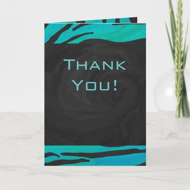 Carte Motif d'impression Turquoise et noir de tigre de m (Devant)