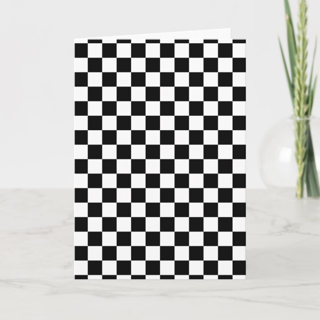 Carte Motif du drapeau cool noir et blanc À damiers (Devant)