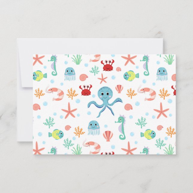 Carte Motif du monde marin (Devant)