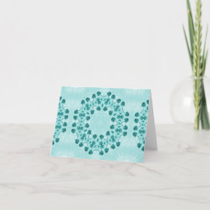 Carte Motif floral, bleu Turquoise