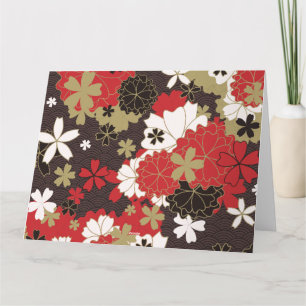 Carte Motif floral élégant d'art Sakura japonais