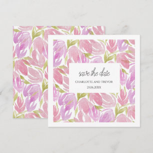 Carte Motif Fuchsia rose violet d'aquarelle