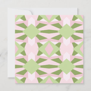 Carte Motif géométrique abstrait vert et rose pastel