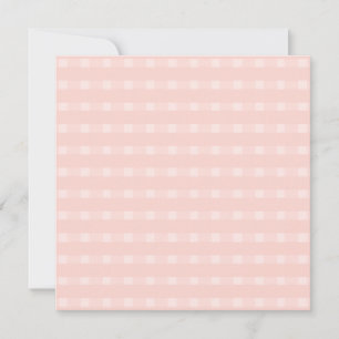 Carte Motif Gingham Rose Pâle Et Pêche Pastel