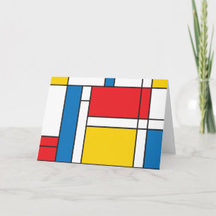 Carte Motif graphique inspiré par Mondrian moderne