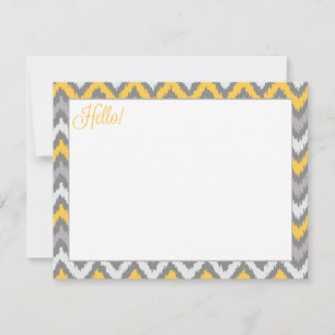 Carte Motif Ikat de la tribu Yellow Grey Zigzag
