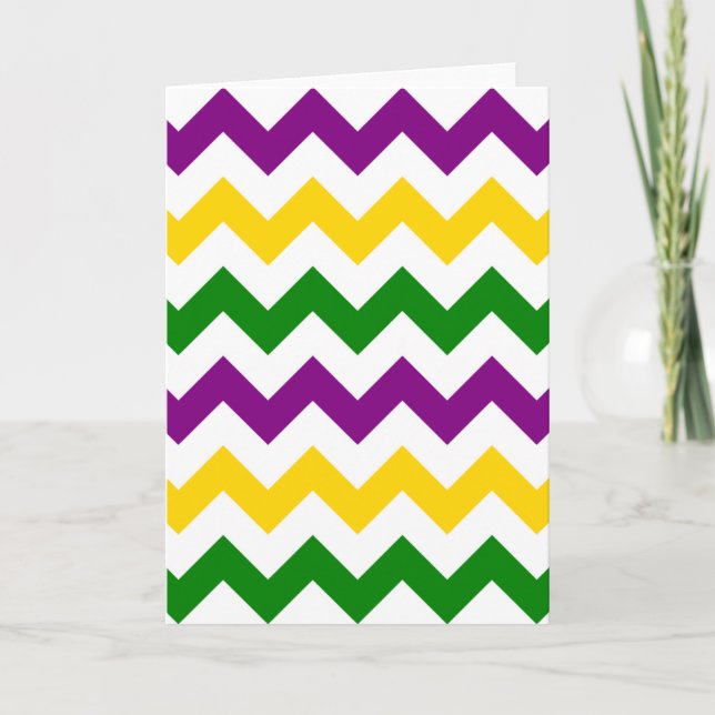 Carte Motif Mardi Gras Chevron (Devant)